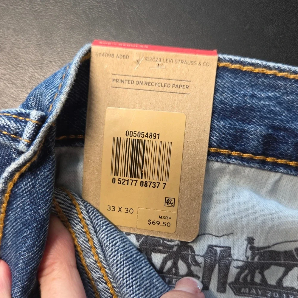 Levi's 505 Regular Fit Jeans Mens 33x30 Blue New Straight Leg Denim 005054891